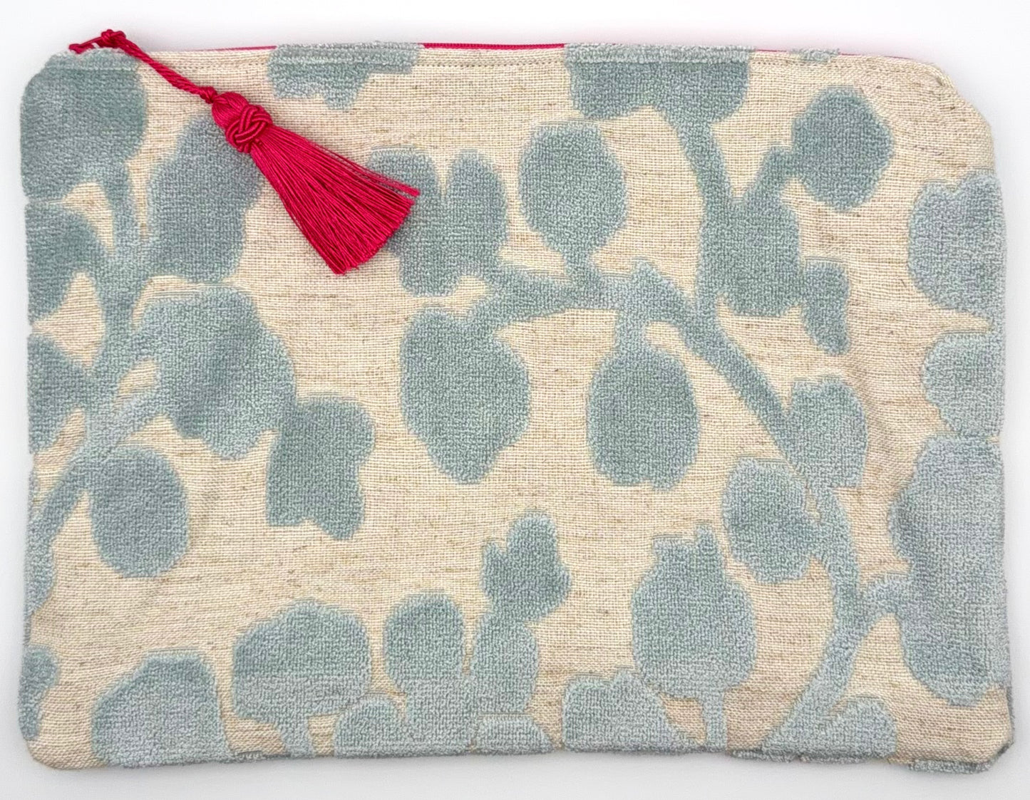 Colors of Praise Velvet Light Blue and Cream Anna Clutch