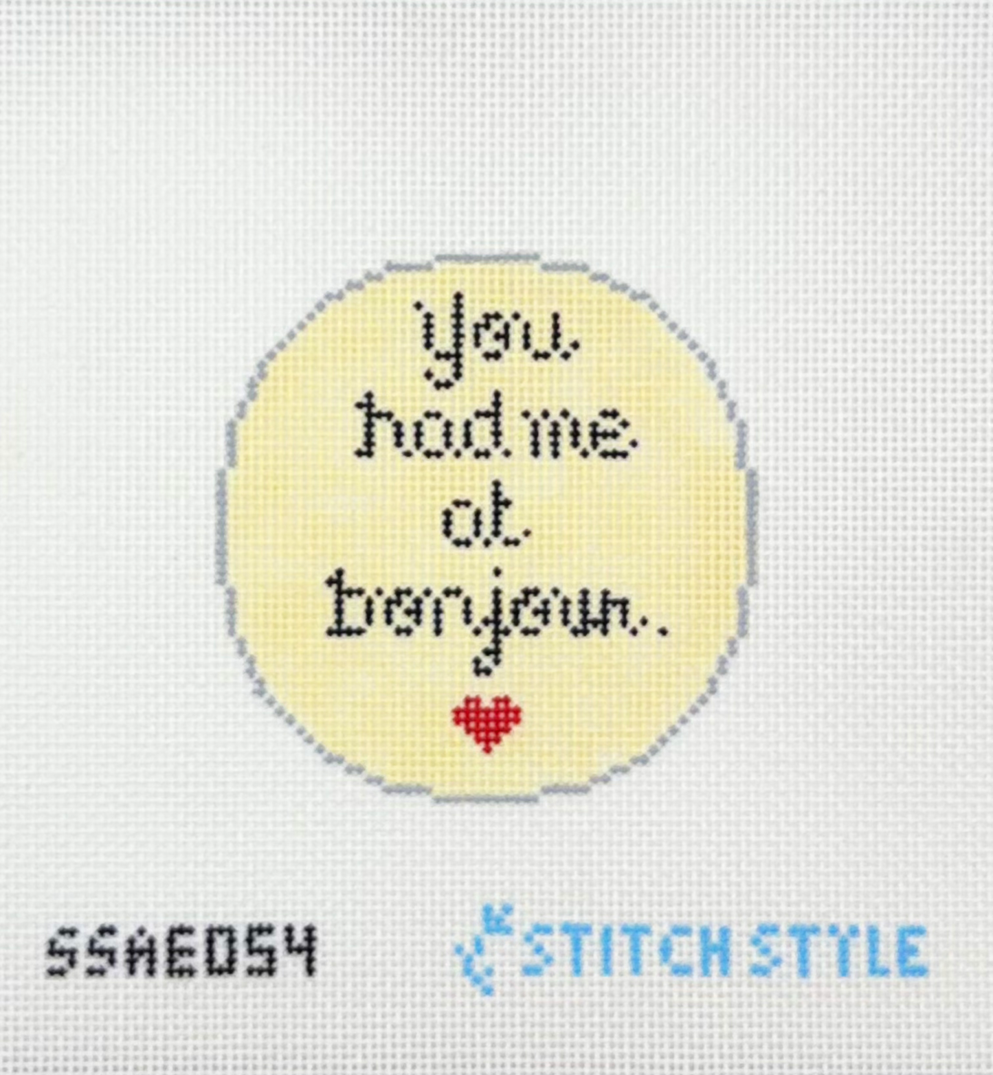 Alli Eagan Designs for Stitch Style Needlepoint You had me at Bonjour Hand Painted Needlepoint Canvas