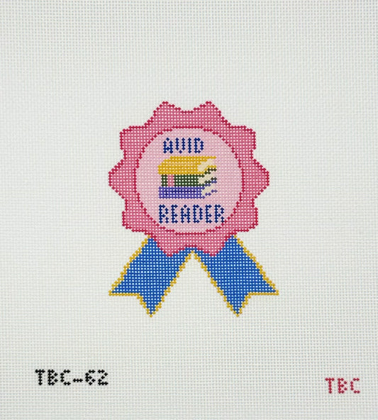 The Book Canvas for Mopsey Designs Avid Reader Ribbon Needlepoint Canvas