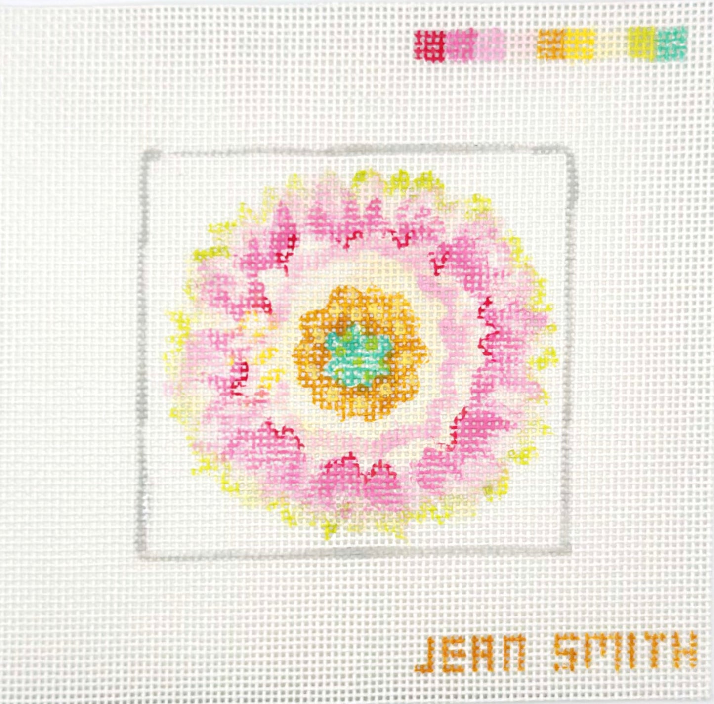Jean Smith Designs Pink Daisy Needlepoint Canvas
