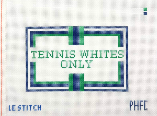 Le Stitch for Stitchtent Tennis Whites Only Hand Painted Needlepoint Canvas