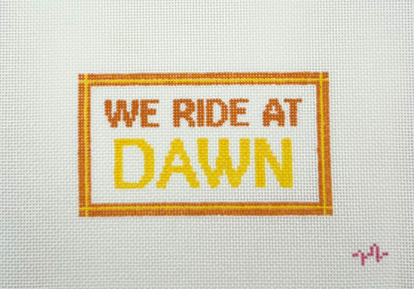 Code Thread Needlepoint We Ride At Dawn Hand Painted Needlepoint Canvas