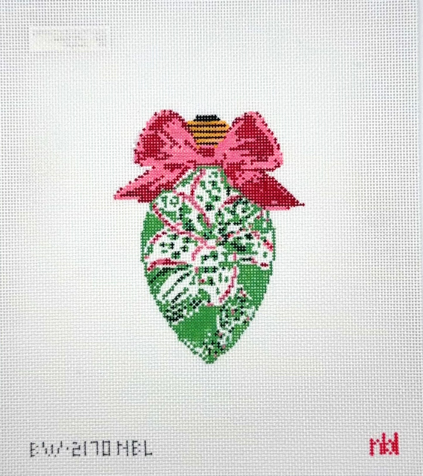 Needlepoint by Laura for Blue Waters Needlepoint Bow Bulb Lily Needlepoint Canvas