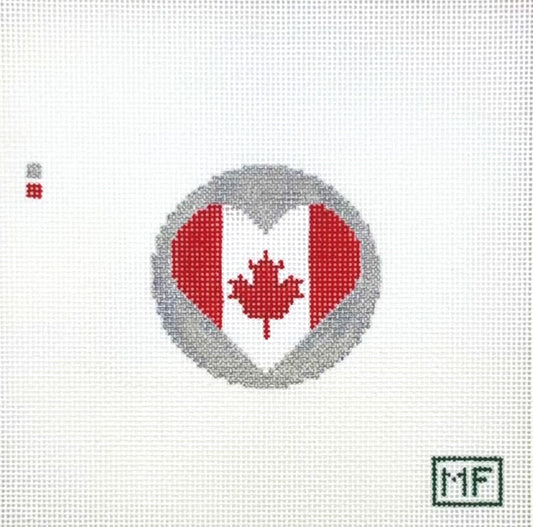 MF Needlepoint Heart Flag Canada Needlepoint Canvas