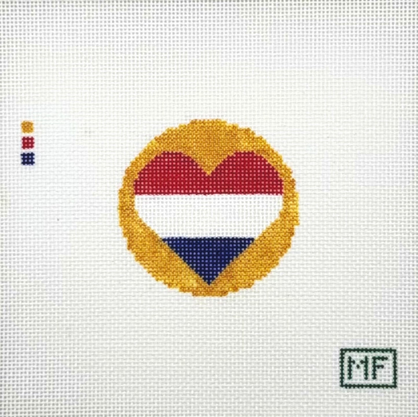MF Needlepoint Heart Flag Netherlands Needlepoint Canvas