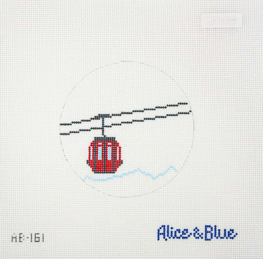 Alice & Blue Gondola Round Hand Painted Needlepoint Canvas