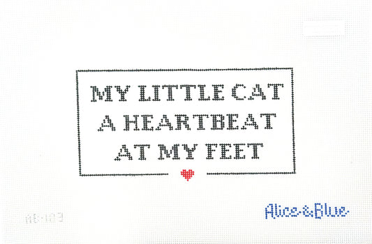 Alice & Blue My Little Cat Hand Painted Needlepoint Canvas