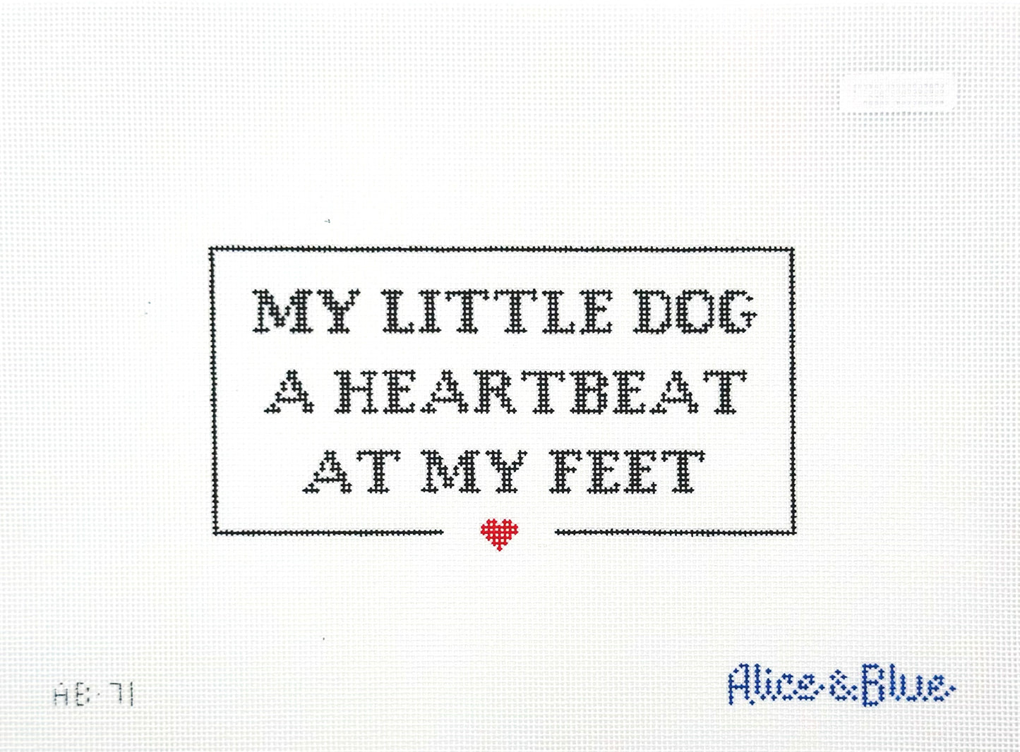 Alice & Blue My Little Dog Hand Painted Needlepoint Canvas