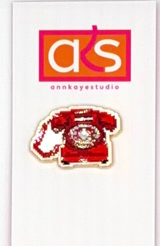 Ann Kaye Studio Red Telephone Needle Minder