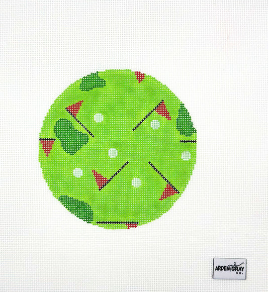 Arden Gray Co A Golfer's Round Hand Painted Needlepoint Canvas