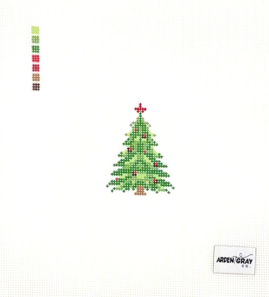 Arden Gray Co. Christmas Tree Mini Hand Painted Needlepoint Canvas