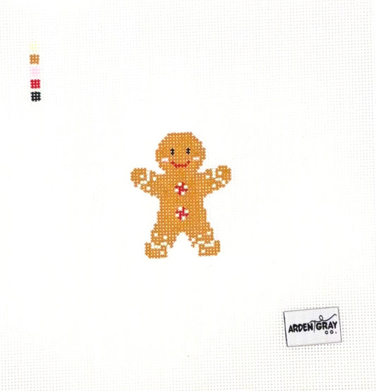 Arden Gray Co. Gingerbread Man Mini Hand Painted Needlepoint Canvas