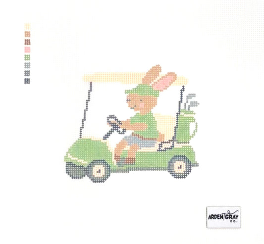 Arden Gray Co. Golf Bunny Hand Painted Needlepoint Canvas
