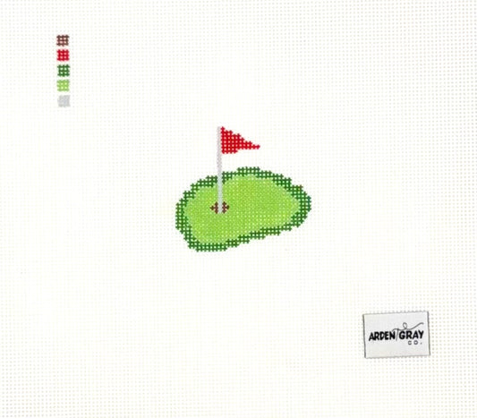 Arden Gray Co. Golf Greens Mini Hand Painted Needlepoint Canvas