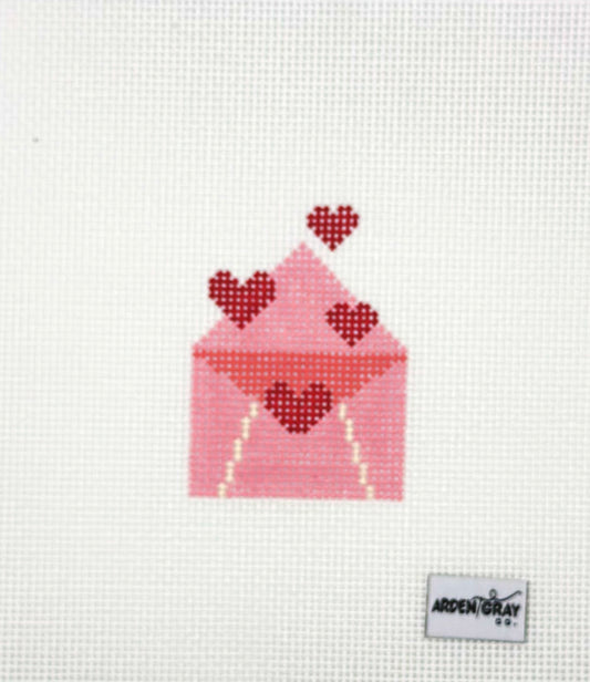 Arden Gray Co Love Letter Hand Painted Needlepoint Canvas