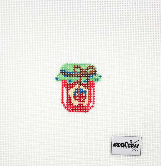 Arden Gray Co Mini Strawberry Jam Hand Painted Needlepoint Canvas