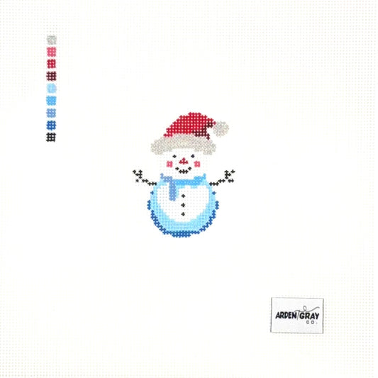 Arden Gray Co. Snowman Mini Hand Painted Needlepoint Canvas