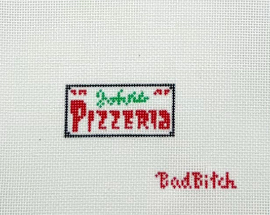 Bad Bitch Needlepoint John's Pizzaria Hand Painted Needlepoint Canvas