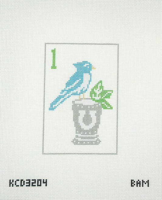 Bam Let's Mahjong for KCN Designers 1 Bird Bam Printed Needlepoint Canvas