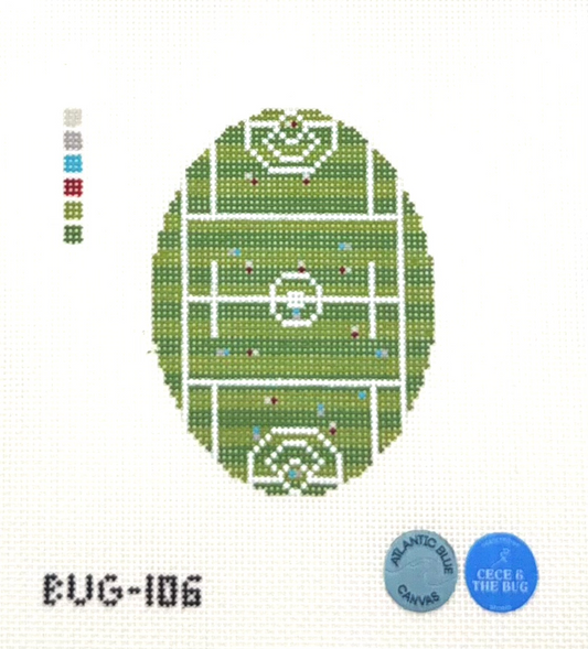 Cece & The Bug for Atlantic Blue Canvas Lacrosse From Above Hand Painted Needlepoint Canvas