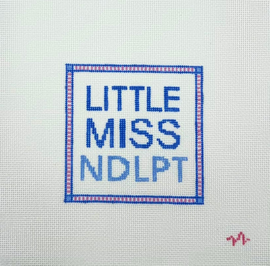 Code Thread Needlepoint Little Miss NDLPT Hand Painted Needlepoint Canvas