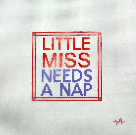 Code Thread Needlepoint Little Miss Needs A Nap Hand Painted Needlepoint Canvas