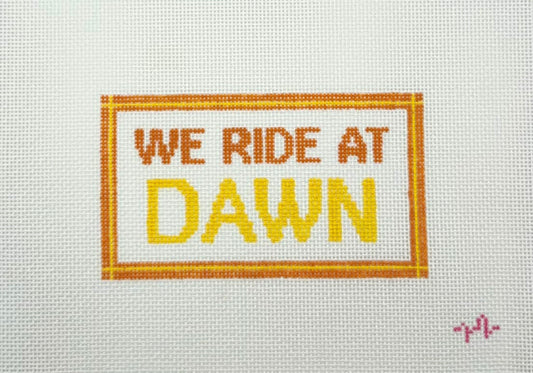 Code Thread Needlepoint We Ride At Dawn Hand Painted Needlepoint Canvas