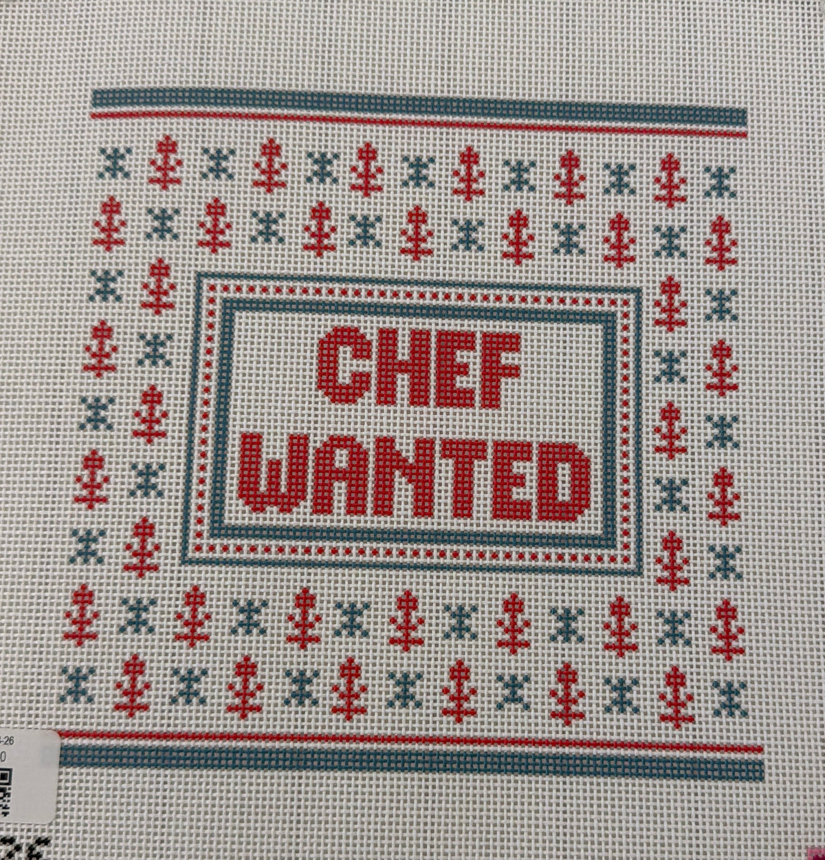 Elizabeth Brooke "Chef Wanted" Hand Painted Needlepoint Canvas