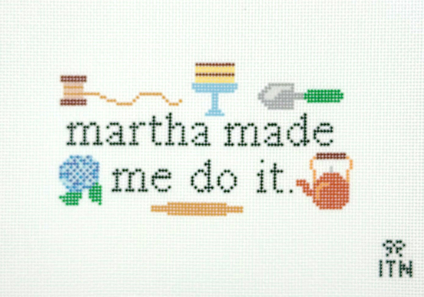 Ivy Thread Needlepoint Martha Made Me Do It Hand Painted Needlepoint Canvas