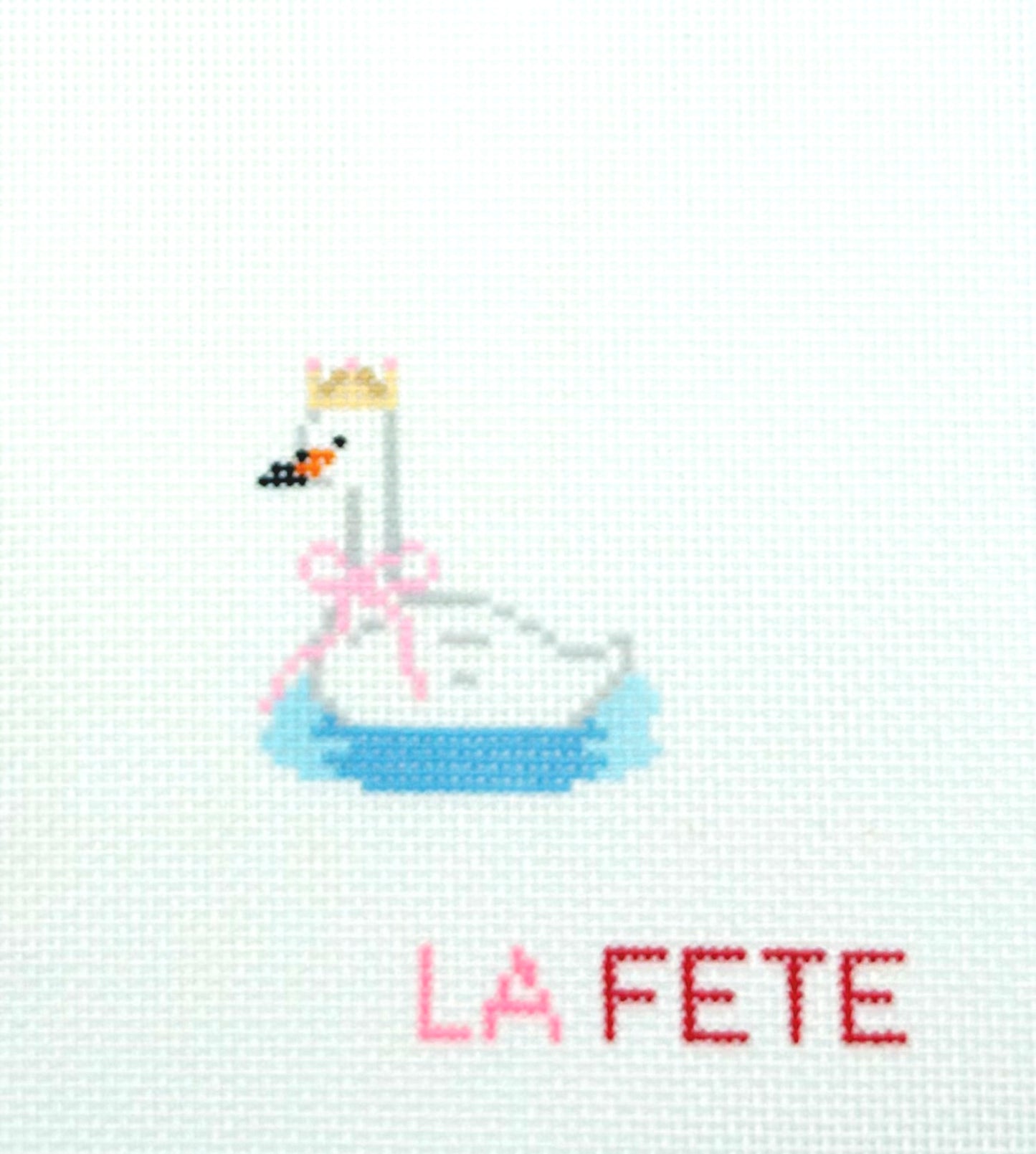 La Fete Needlepoint Party Swan Hand Painted Needlepoint Canvas