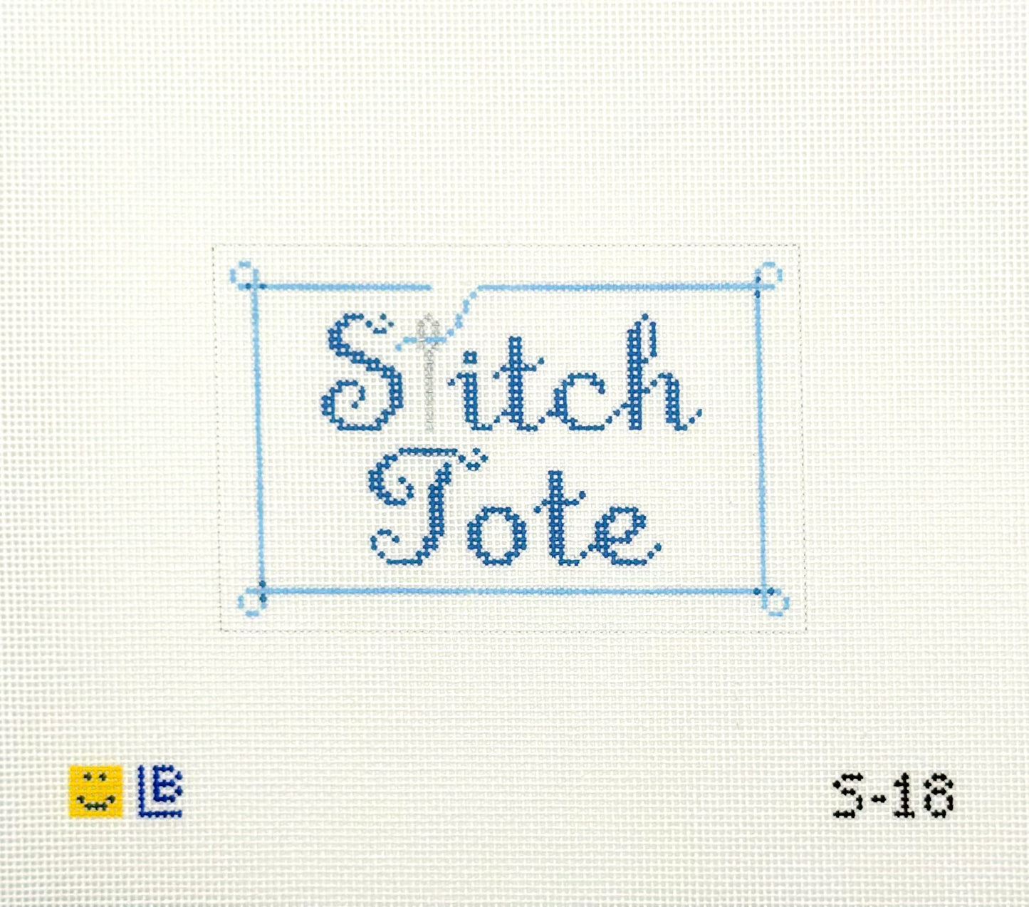 Lauren Bloch Stitch Tote Hand Painted Needlepoint Canvas