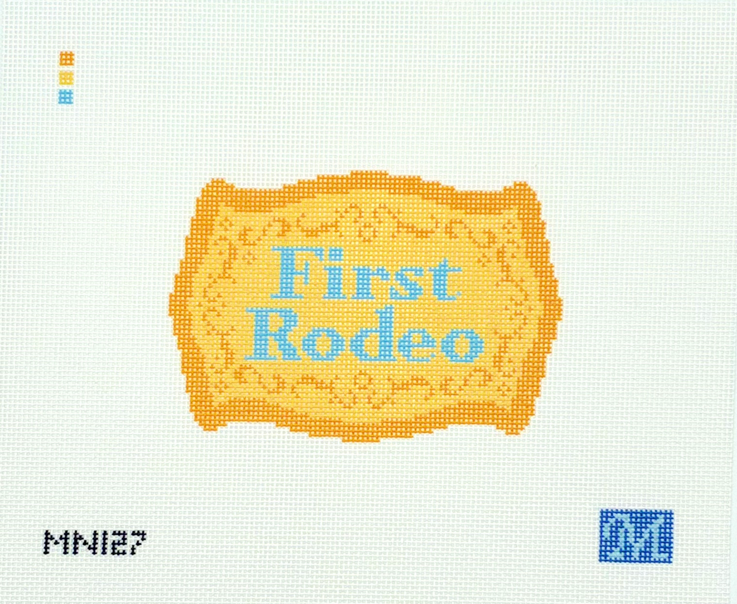 Maura Nolan Designs First Rodeo Hand Painted Needlepoint Canvas