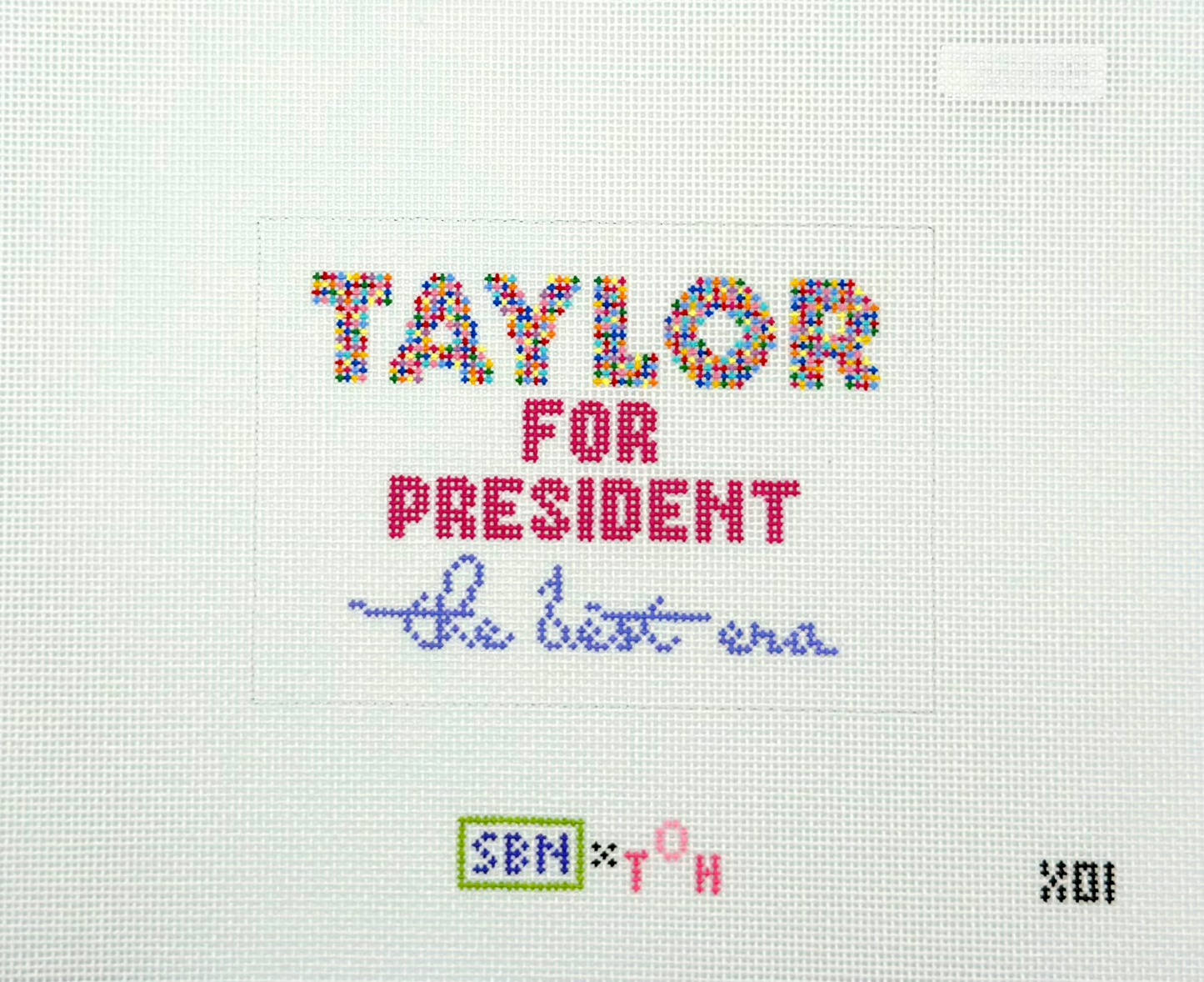 Over The Hill for Susan Battle Needlepoint Taylor For President Hand Painted Needlepoint Canvas