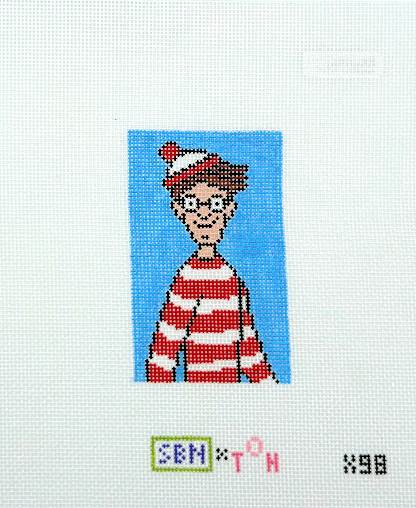Over The Hill for Susan Battle Needlepoint Where's Waldo Hand Painted Needlepoint Canvas