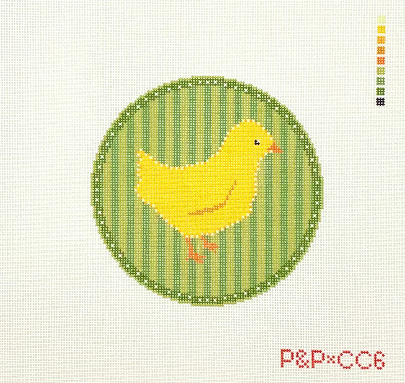 Penny & Penny Yellow Chick Hand Painted Needlepoint Canvas