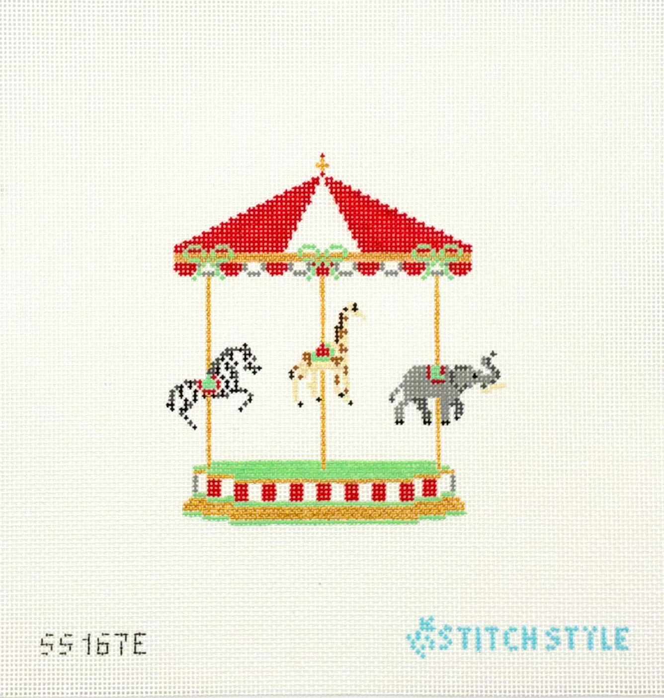 Stitch Style Needlepoint Circus Carousel Series Needlepoint Canvas
