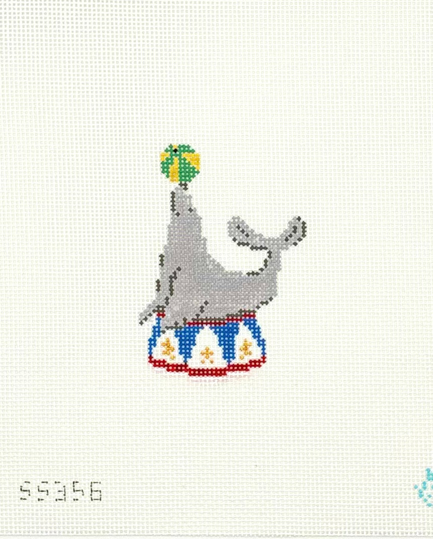 Stitch Style Needlepoint Circus Seal Needlepoint Canvas