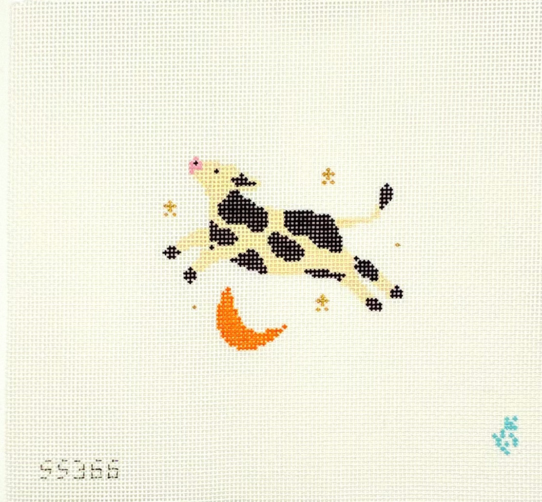 Stitch Style Needlepoint Cow Jumped Over the Moon Needlepoint Canvas