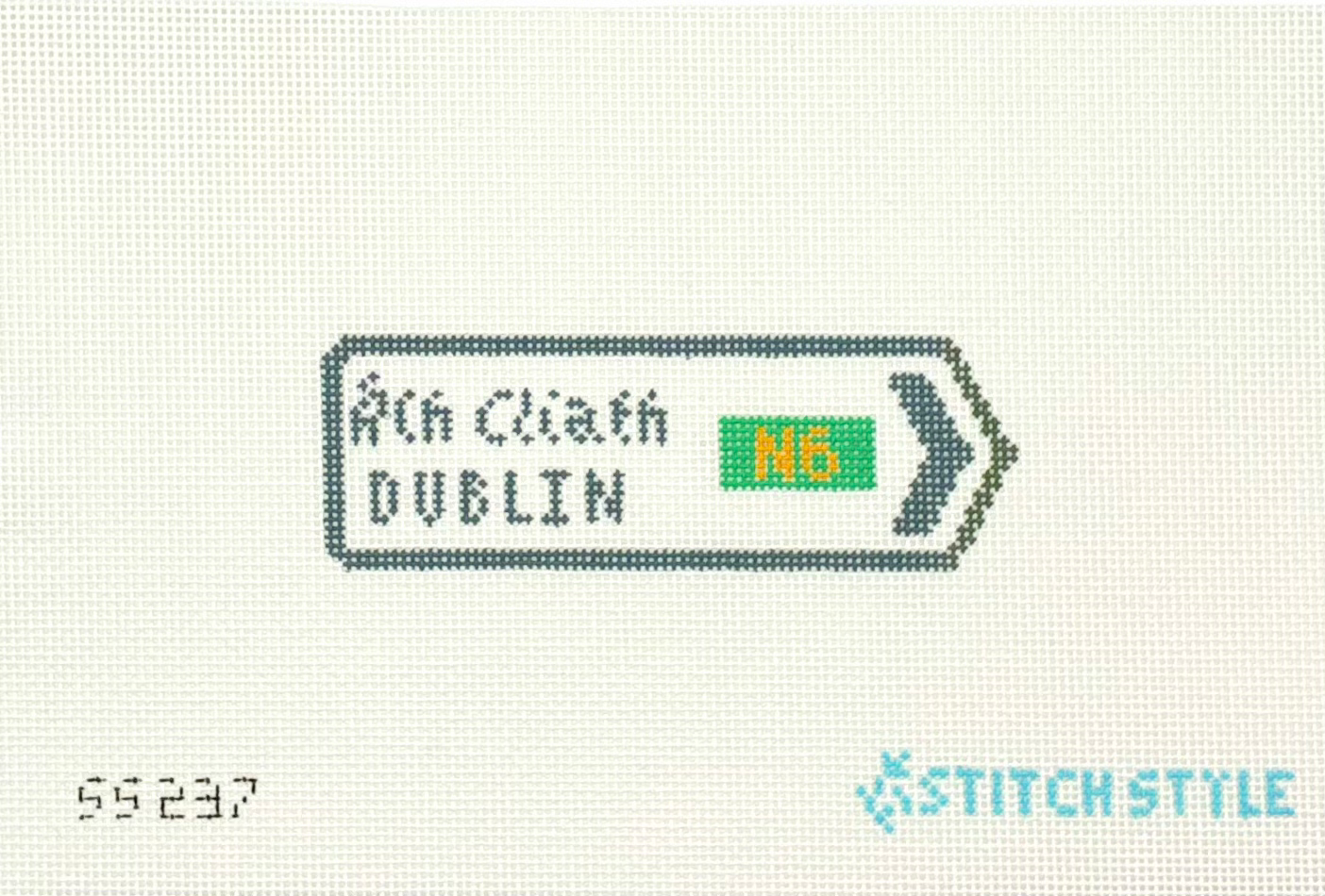 Stitch Style Needlepoint Irish Roundabout Sign Needlepoint Canvas