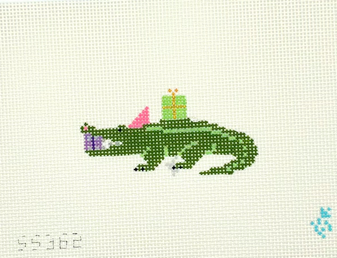 Stitch Style Needlepoint Party Animal Alligator Needlepoint Canvas