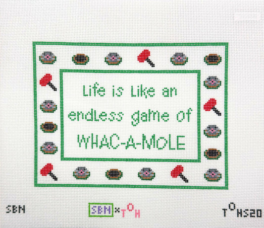 Susan Battle Needlepoint Whac-A-Mole Hand Painted Needlepoint Canvas