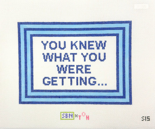 Susan Battle Needlepoint You Knew What You Were Getting... Hand Painted Needlepoint Canvas