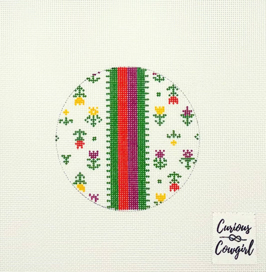 The Curious Cowgirl Bold Candy Stripe Needlepoint Canvas