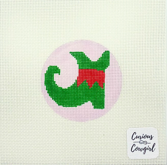 The Curious Cowgirl Elf Boot Needlepoint Canvas