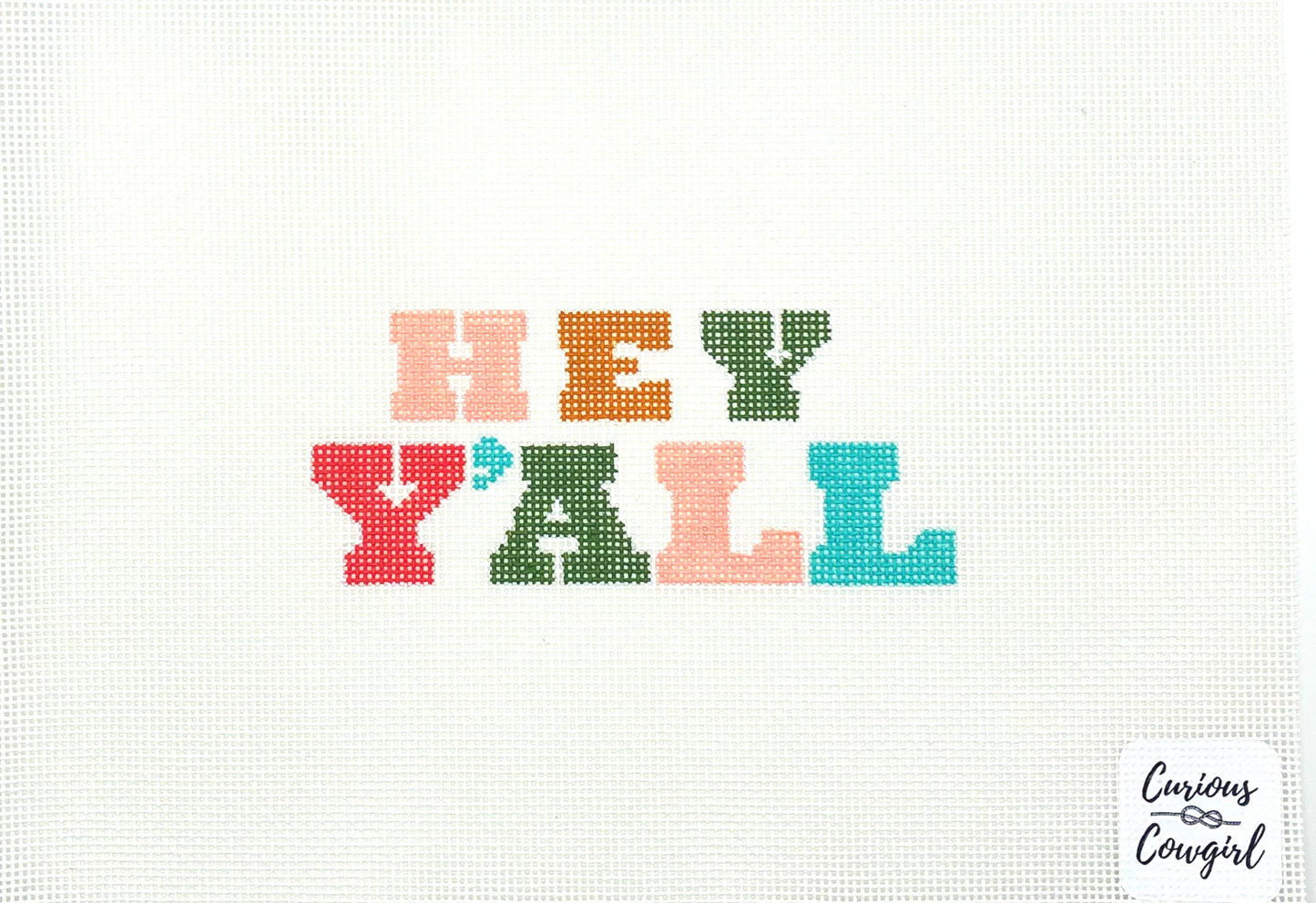 The Curious Cowgirl Hey Y'All Needlepoint Canvas