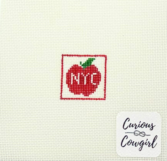 The Curious Cowgirl NYC Apple Mini Needlepoint Canvas