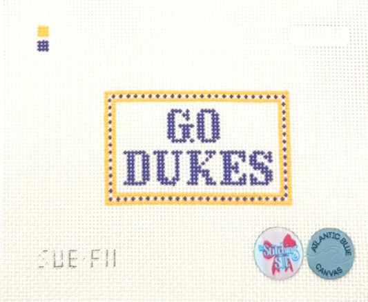 The Stitching Sue for Atlantic Blue Canvas Go Dukes Hand Painted Needlepoint Canvas