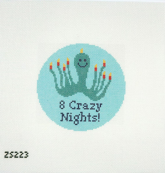 Ziggy Stitches for KCN Designers 8 Crazy Nights Printed Needlepoint Canvas