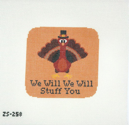 Ziggy Stitches for KCN Designers We Will We Will Stuff You Printed Needlepoint Canvas